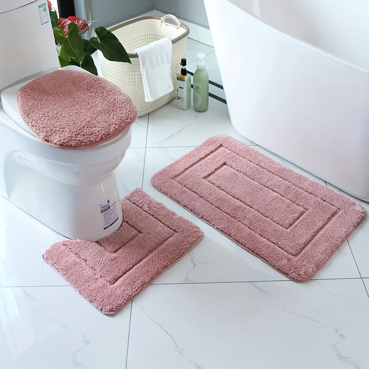 Skanto | SoftStep Luxe Baderomsmatte Sett – Antiskli, Hurtigtørkende og Vaskbar