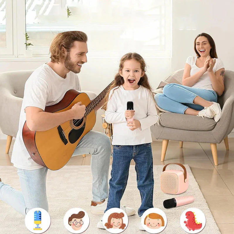 Skanto | Karaoke Sett – Trådløse mikrofoner med bærbar Bluetooth-høyttaler