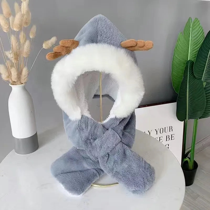 Skanto | Varm og koselig – 2-i-1 lue & skjerf med plush for kalde dager