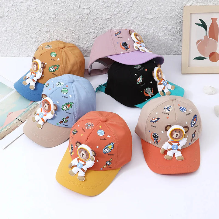 Skanto | Sunshine – Barns baseballcap med bjørne- og planetdesign