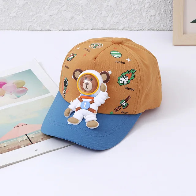 Skanto | Sunshine – Barns baseballcap med bjørne- og planetdesign