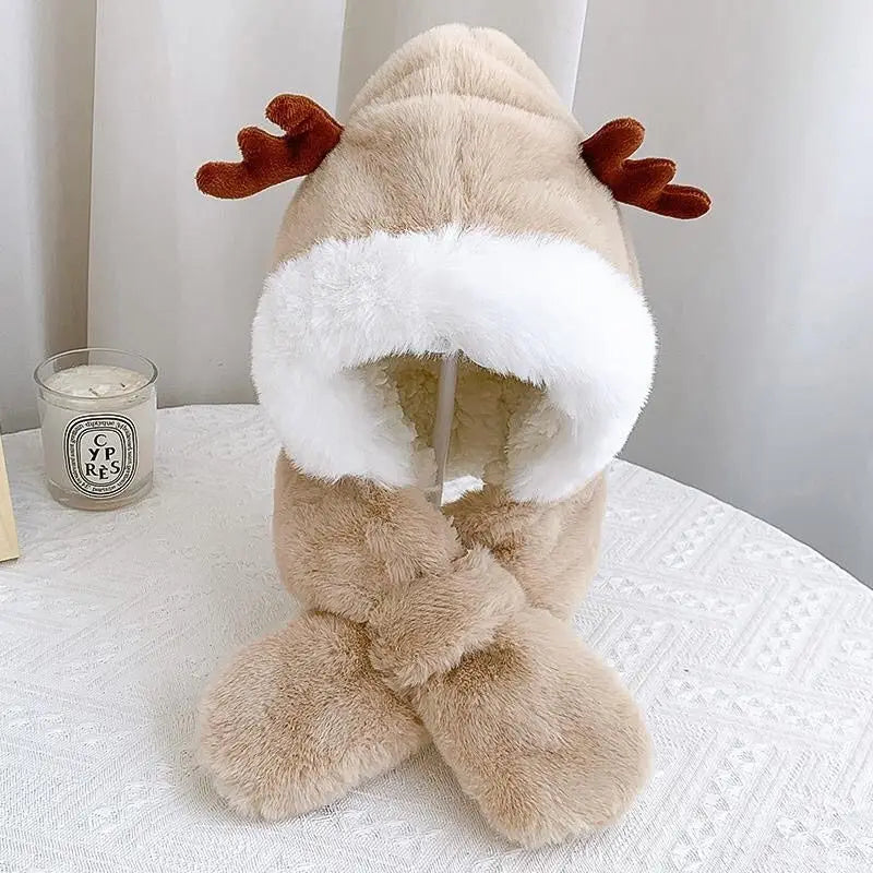 Skanto | Varm og koselig – 2-i-1 lue & skjerf med plush for kalde dager