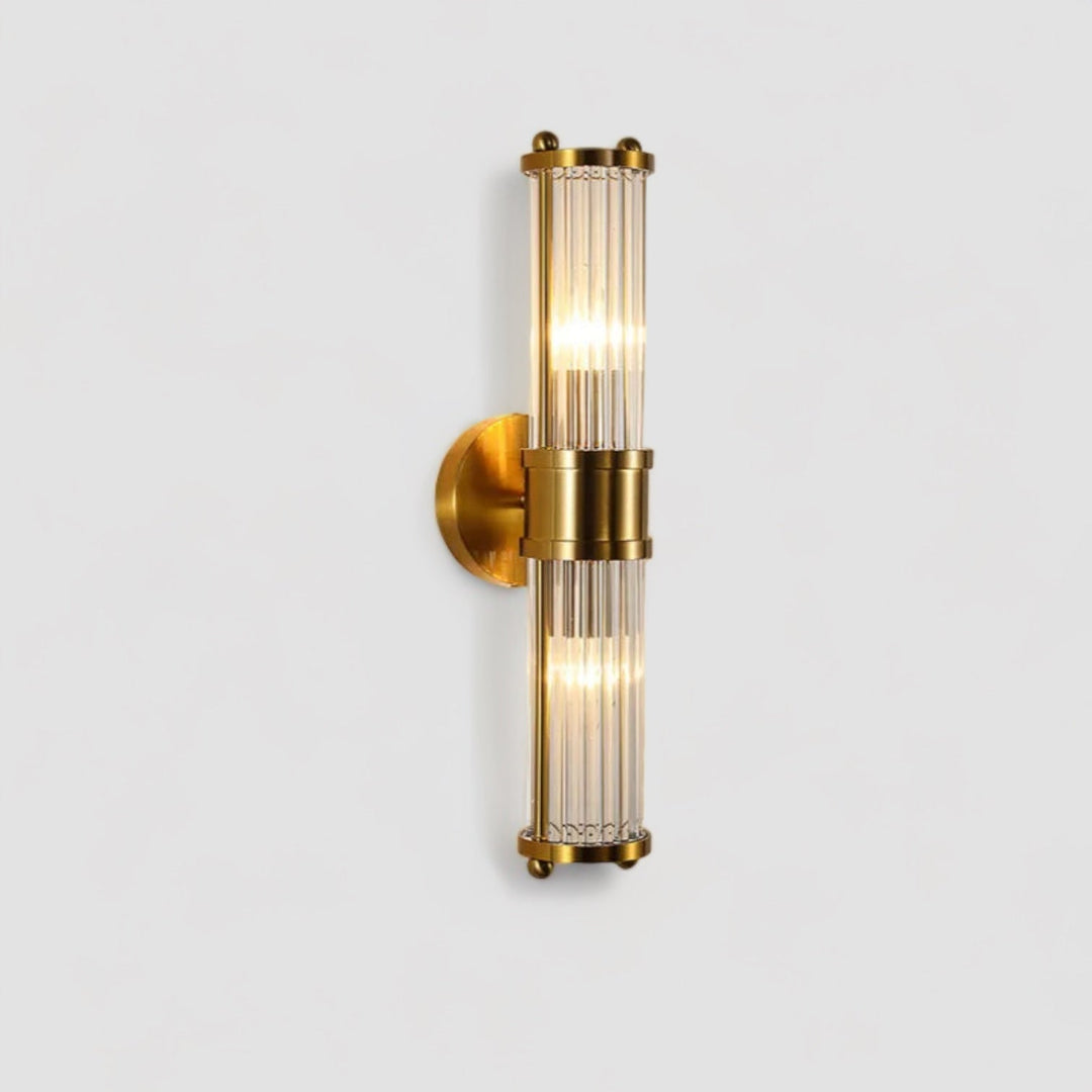 Skanto | BrilluxGlow – Stilig Krystall- og Messing Vegglampe