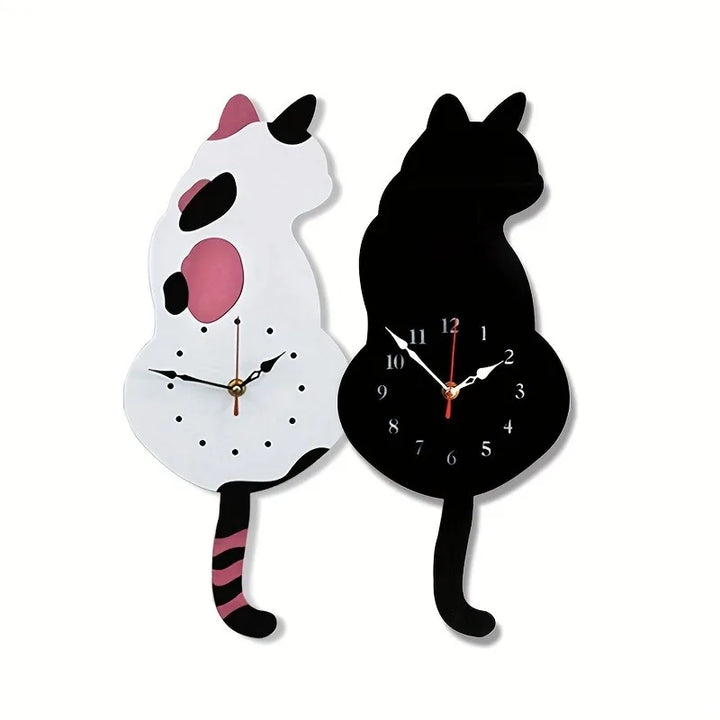 Skanto | Time-Tail Svart Katt Klokke