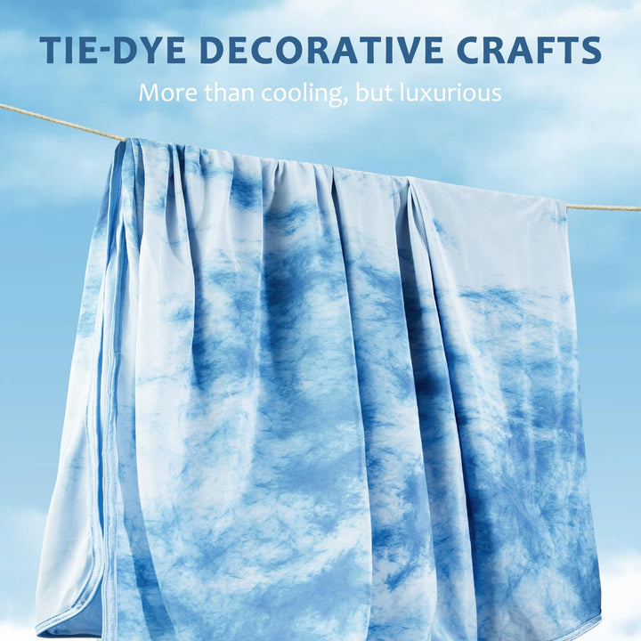 Tie Dye Kjøleteppe – Q-Max 0.5+ Dobbeltlag Dobbelsidig Kald Berøring Teppe for Komfortable Sommernetter – Blå | Skanto