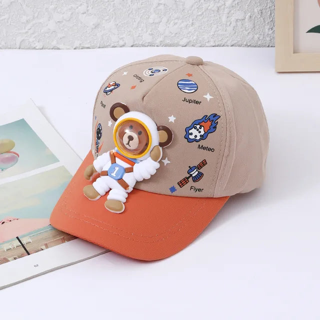 Skanto | Sunshine – Barns baseballcap med bjørne- og planetdesign