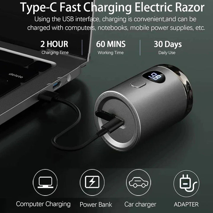 Skanto | TrimTech Pocket Shaver | Kompakt og kraftig elektrisk barbermaskin for glatt hud på farten