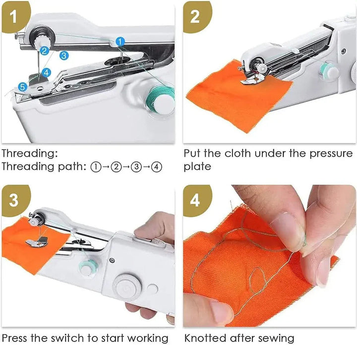 Skanto | Elektrisk Handy Stitch Mini Bærbar Håndholdt Skreddersy-Maskin