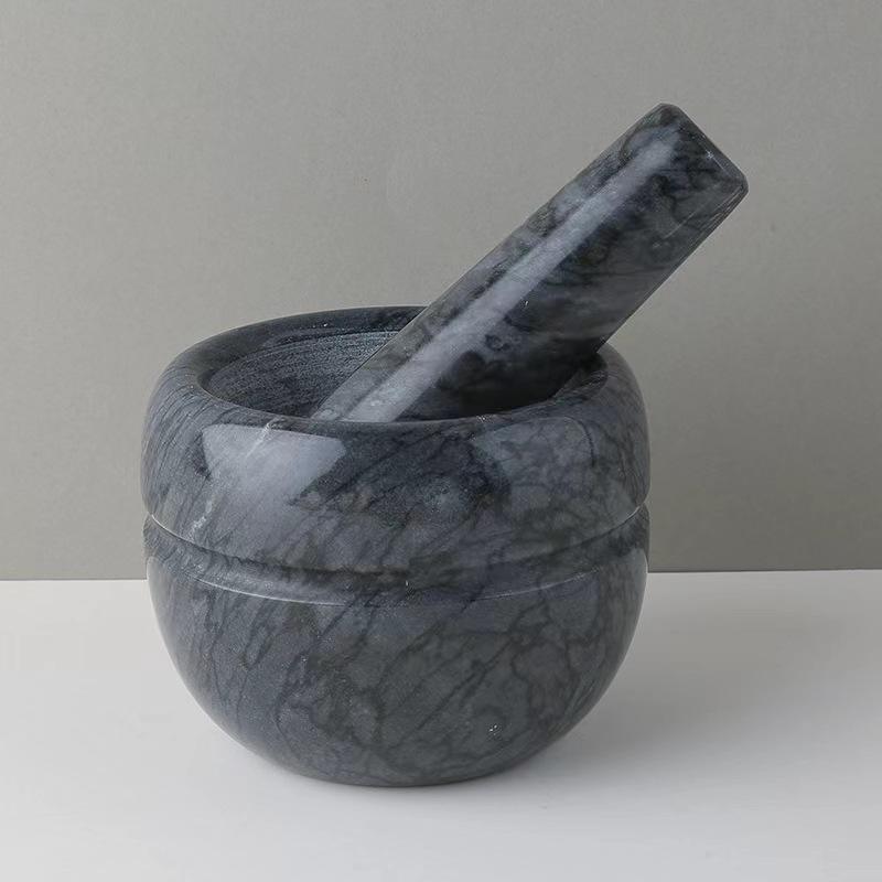 Skanto | Marmor Morter og Støter;  
Størrelse: 13*13*9cm;  
Støter: R5*15cm;