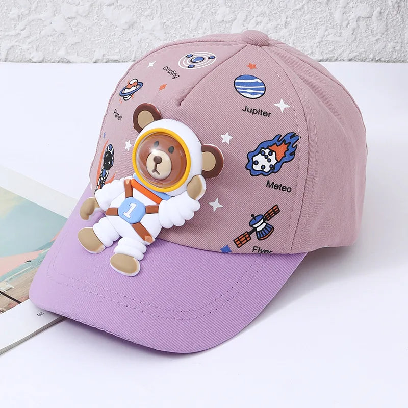 Skanto | Sunshine – Barns baseballcap med bjørne- og planetdesign