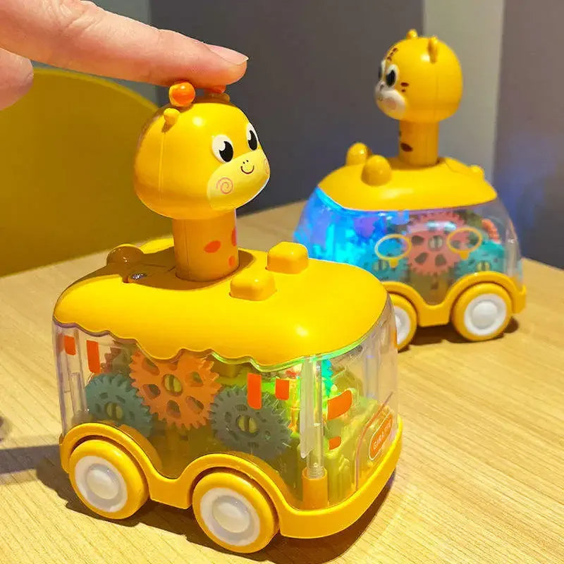 Skanto | Transparent Turbo leketøysbil med lys og gir – Interaktivt barnefordon