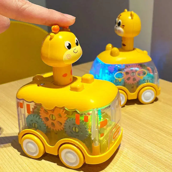 Skanto | Transparent Turbo leketøysbil med lys og gir – Interaktivt barnefordon