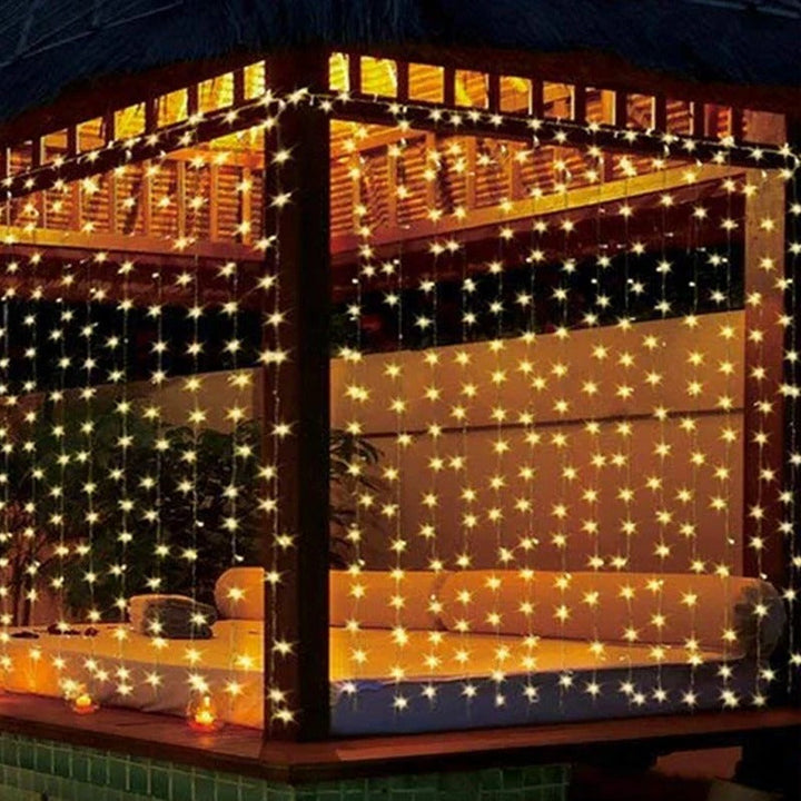Skanto | 300-LED Varme Hvit Snor Gardin Lys, 10ft. lengde