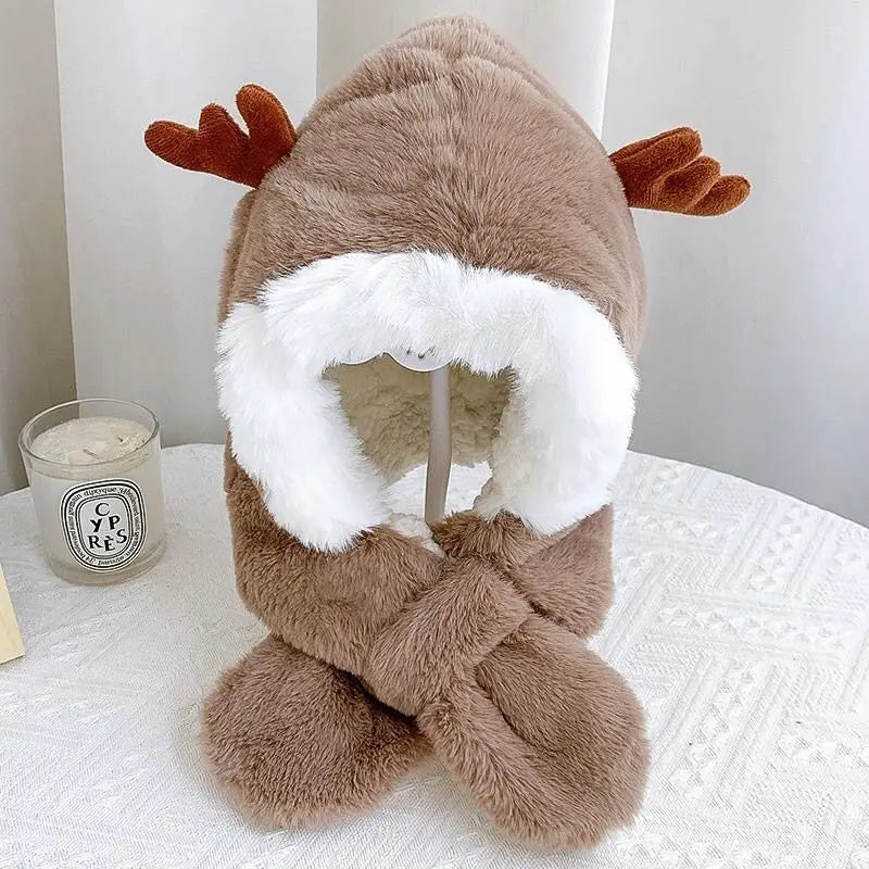 Skanto | Varm og koselig – 2-i-1 lue & skjerf med plush for kalde dager