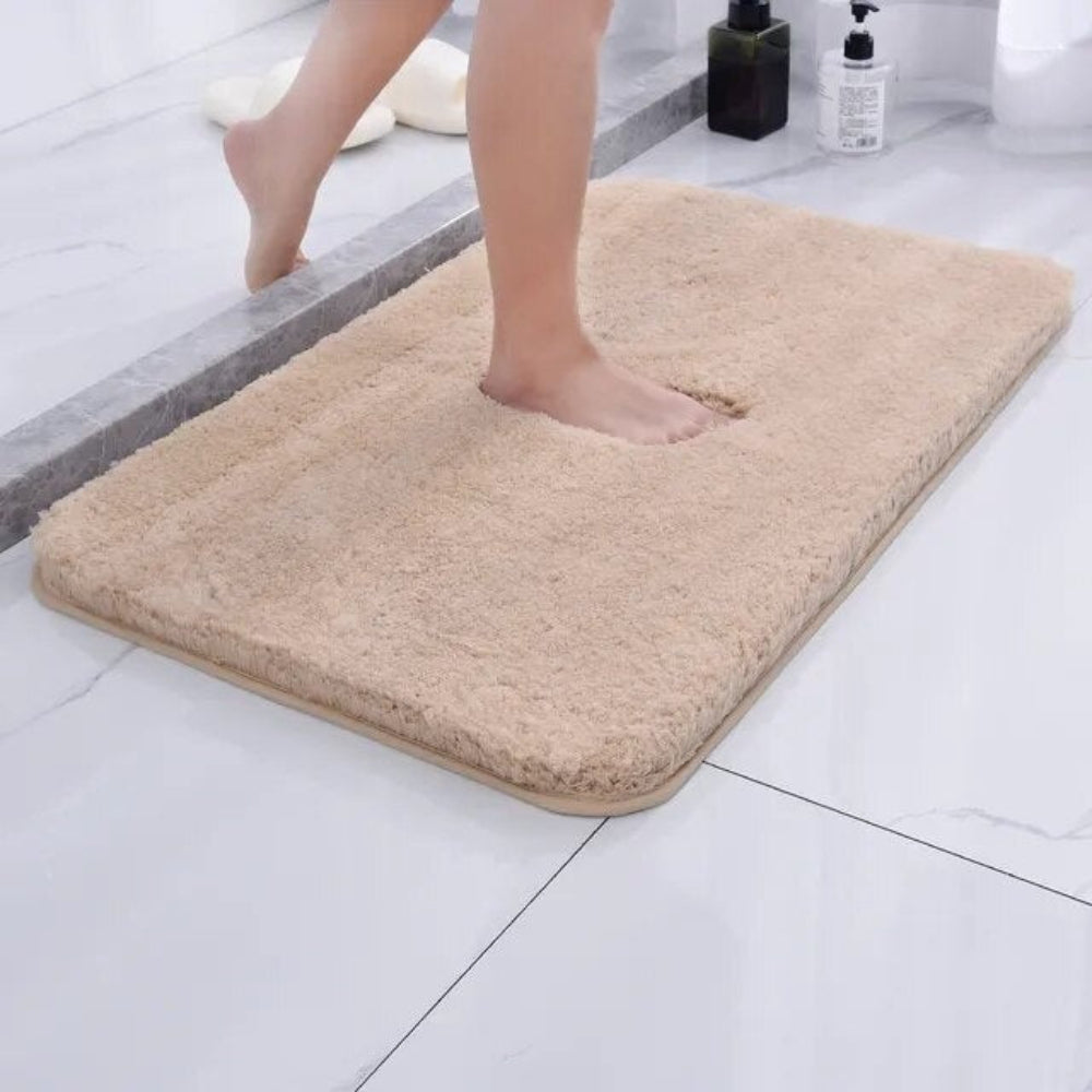 Skanto | Plush Grå Mikrofiber Badmatte