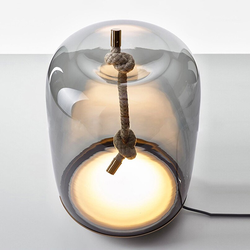 Skanto Knute Glass Trommelbord Lampe