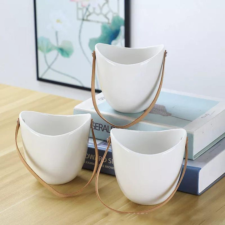 Keramiske blomsterpotter Garduruin bagform | Elegante plante stativer | Hjem og hage dekorasjon