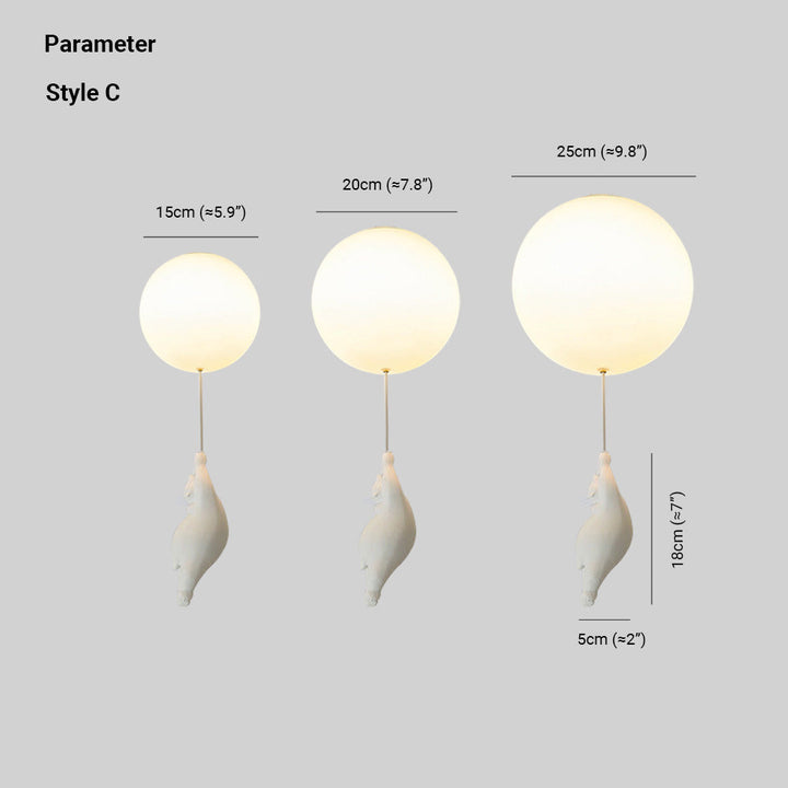 SkyDream Kids Taklampe med Bjørn og Ballong - Lekent Design og Energisparende LED-belysning | Skanto