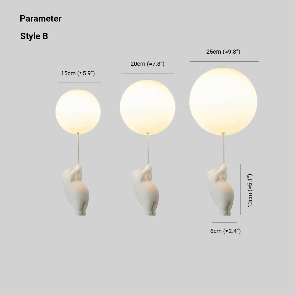 SkyDream Kids Taklampe med Bjørn og Ballong - Lekent Design og Energisparende LED-belysning | Skanto