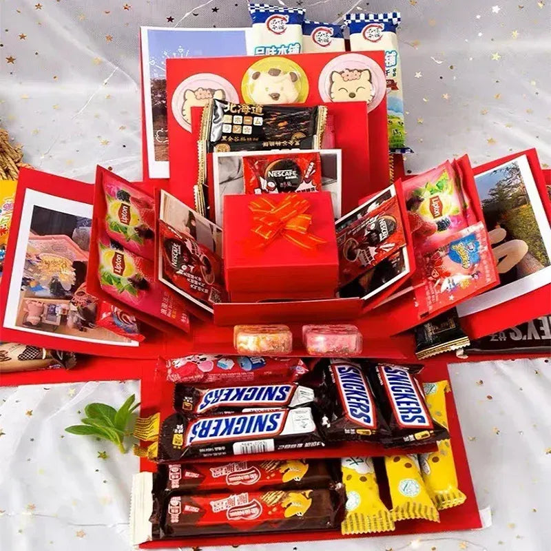 Luxuriöse Überraschungs-Geschenkbox mit Süßigkeiten und Schokolade – Originalelles Geschenk
