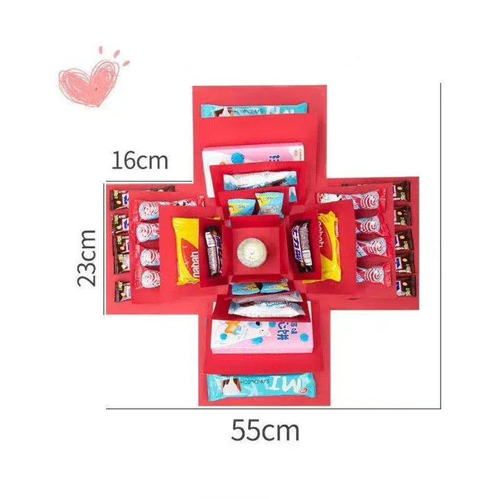 Luxuriöse Überraschungs-Geschenkbox mit Süßigkeiten und Schokolade – Originalelles Geschenk