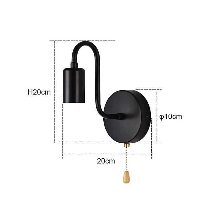 Nordisk industriell vegglampe i svart jern for moderne dekor | Skanto
