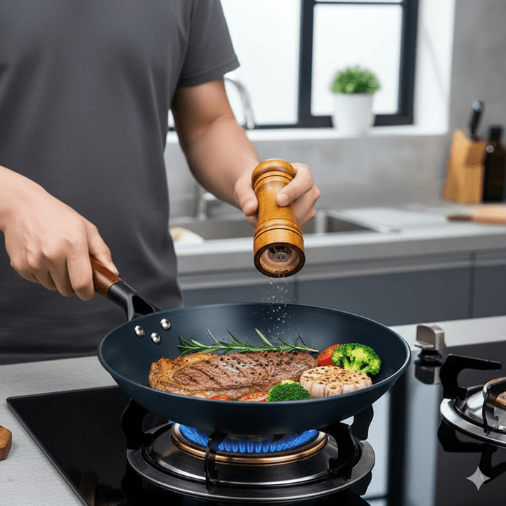 Skanto | ForgeVerra Premium Gussejern Stekepanne | Non-stick gussejern stekepanne for sunn, jevn matlaging