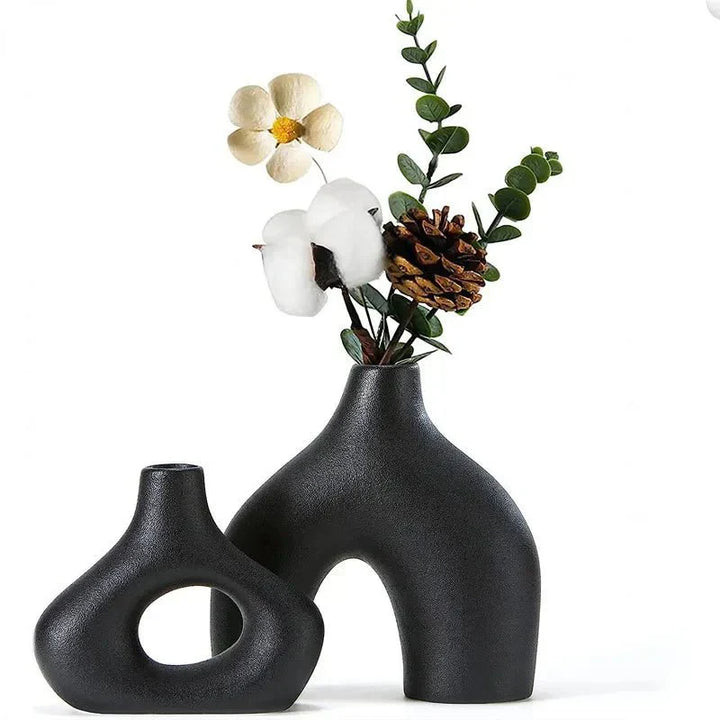 Uregelmessig Minimalistisk Keramikkvase Sett for Modern Dekor | Skanto