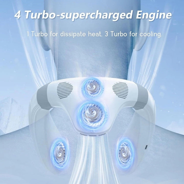 Dual-Cooling Neck Fan med 5200mAh Batteri & Kjøleplate | Skanto