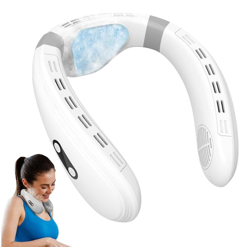 Dual-Cooling Neck Fan med 5200mAh Batteri & Kjøleplate | Skanto