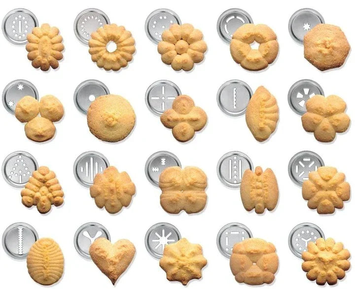 Skanto | Kakepresse laget av rustfritt stål med vedlegg for kreative småkaker og bakverk