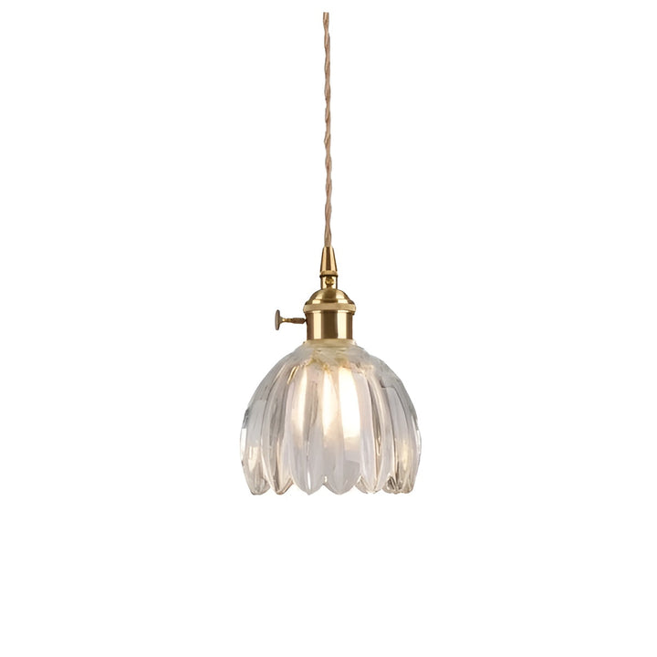 Pendellampe med blomsterglass, japansk design for koselige rom