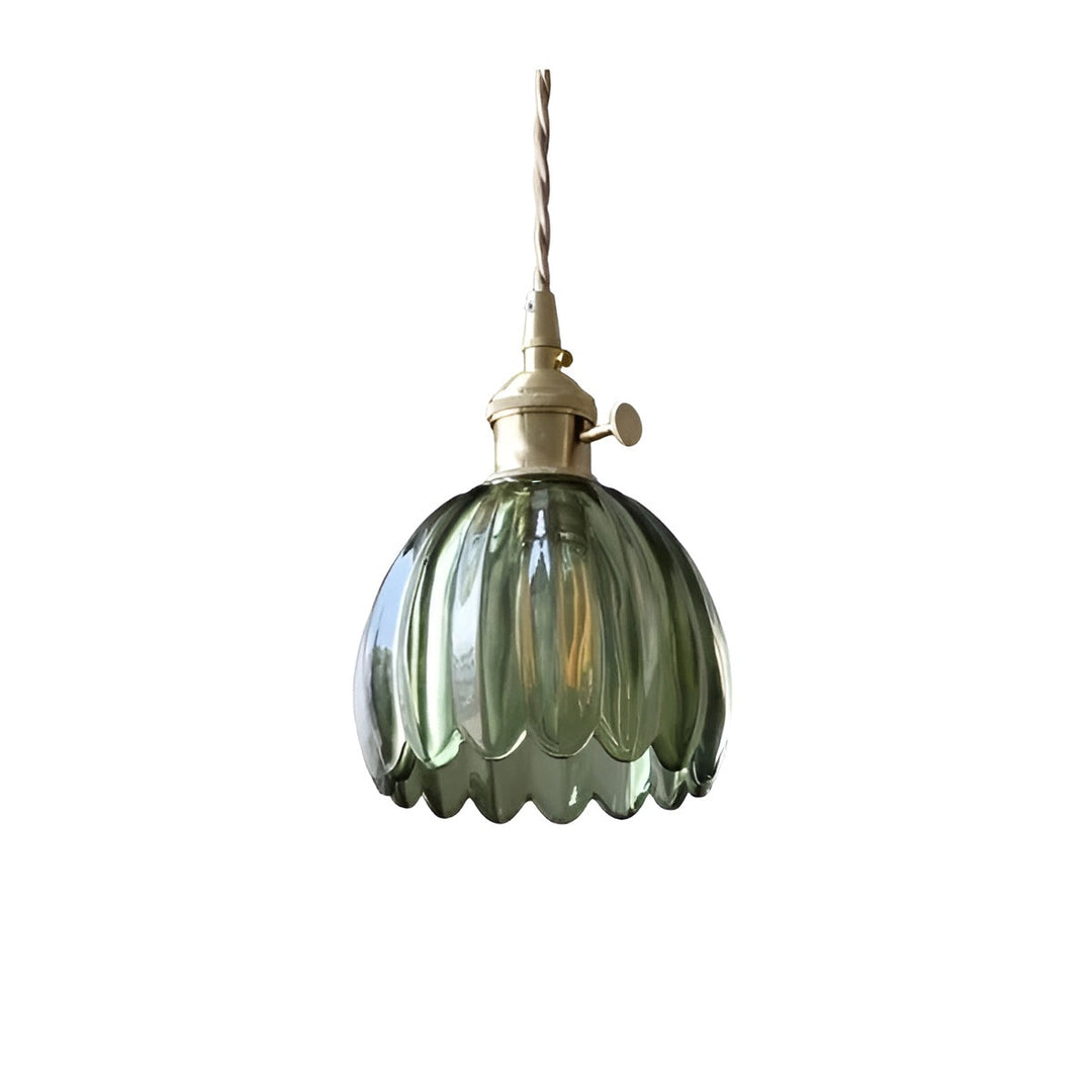 Pendellampe med blomsterglass, japansk design for koselige rom