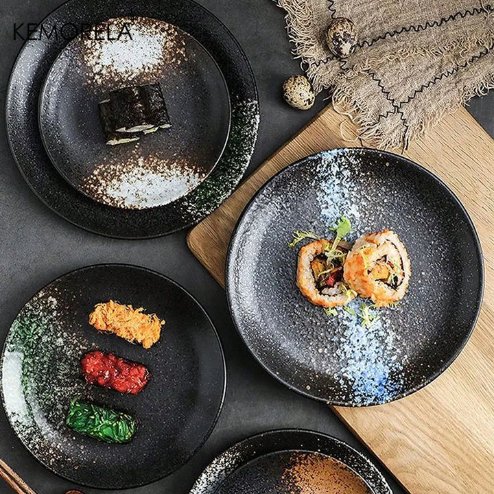 Japansk Stil Keramikk Sirkulær Middagsfat Dessertfat Tallerken | Skanto