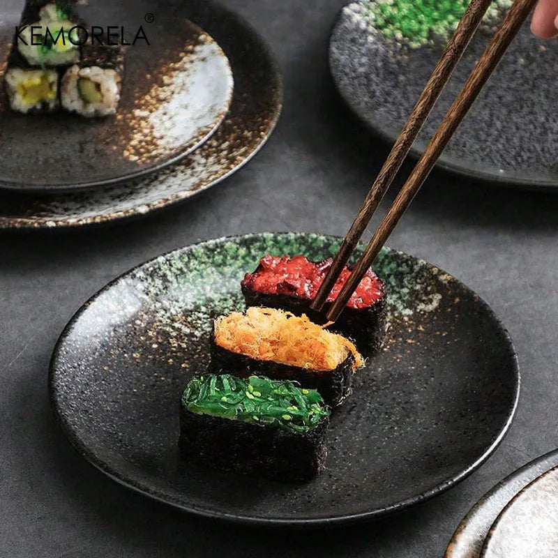 Japansk Stil Keramikk Sirkulær Middagsfat Dessertfat Tallerken | Skanto