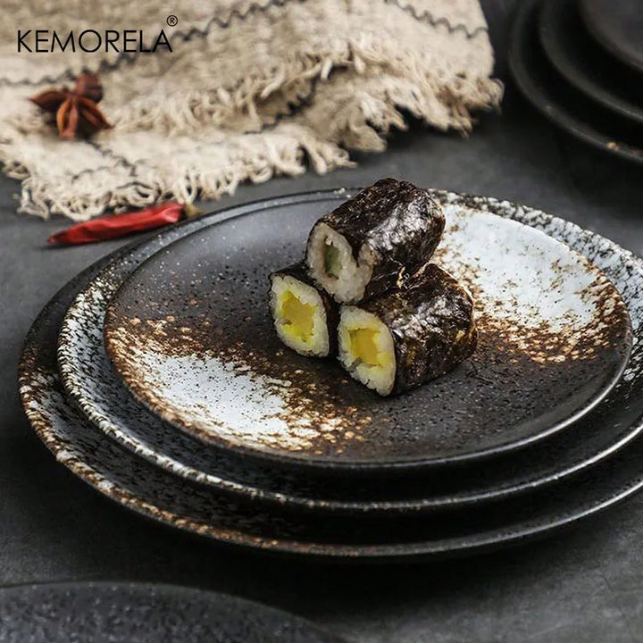 Japansk Stil Keramikk Sirkulær Middagsfat Dessertfat Tallerken | Skanto