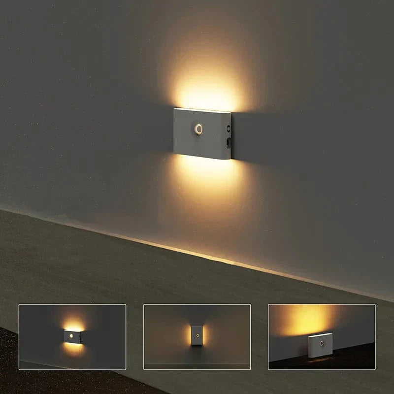 Trådløse LED-nattelys med bevegelsessensor | USB-ladbare | Mykt varmt lys | Skanto