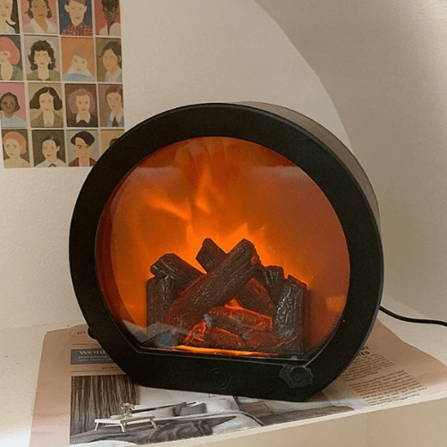 Skanto | Rustic LED fireplace lamp