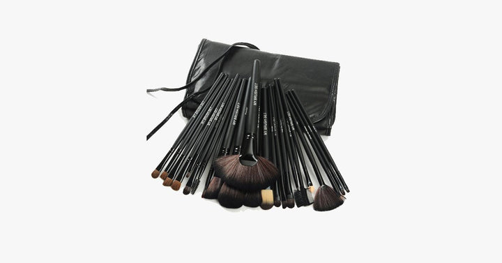 Skanto | 24-delt Jet Black Makeup Penselsett