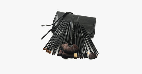 Skanto | 24-delt Jet Black Makeup Penselsett