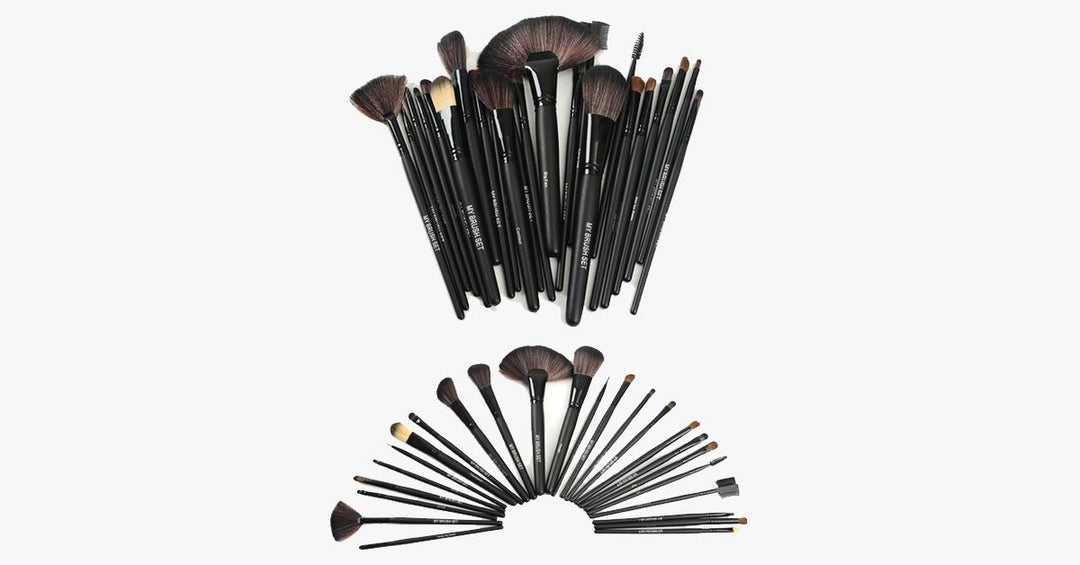 Skanto | 24-delt Jet Black Makeup Penselsett