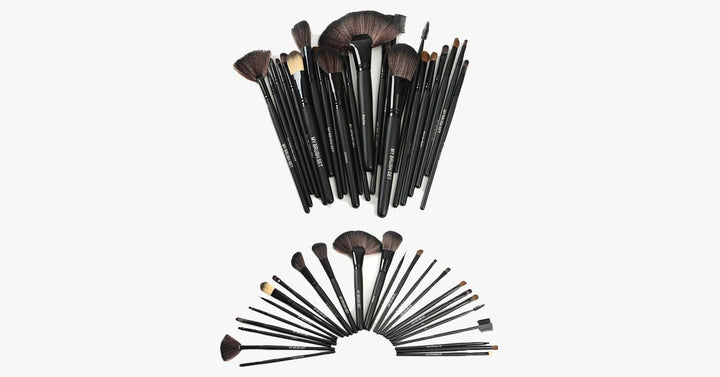 Skanto | 24-delt Jet Black Makeup Penselsett