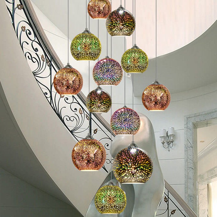 Skanto | SPARKDOME – 3D Glass Dome Pendelampe med Fargerik Belysning
