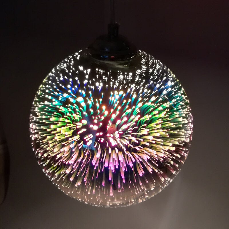 Skanto | SPARKDOME – 3D Glass Dome Pendelampe med Fargerik Belysning