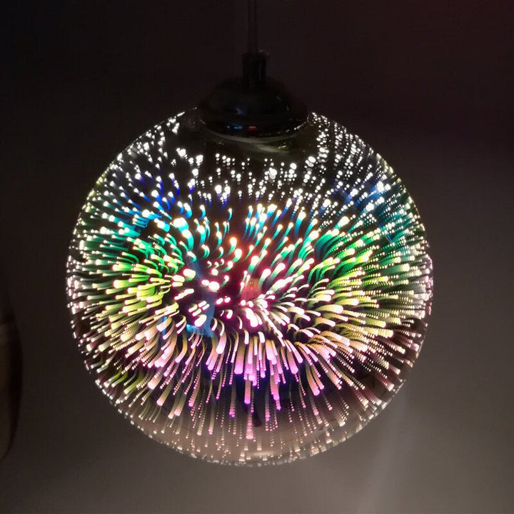 Skanto | SPARKDOME – 3D Glass Dome Pendelampe med Fargerik Belysning