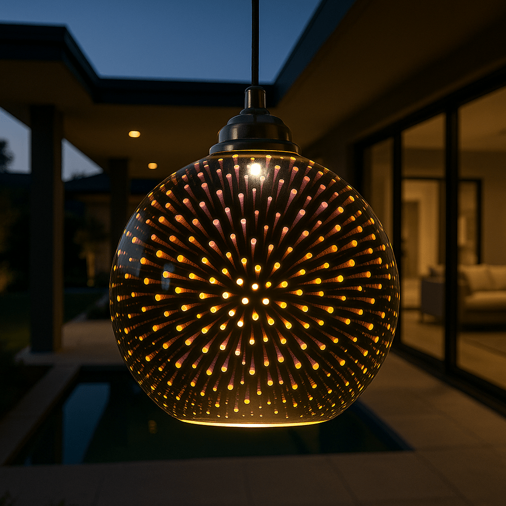 Skanto | SPARKDOME – 3D Glass Dome Pendelampe med Fargerik Belysning