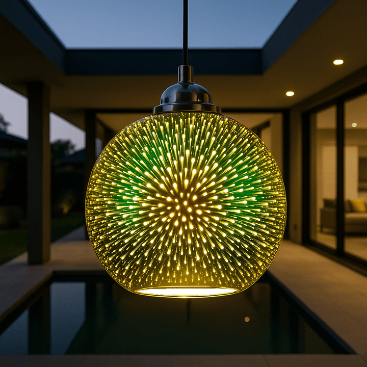 Skanto | SPARKDOME – 3D Glass Dome Pendelampe med Fargerik Belysning