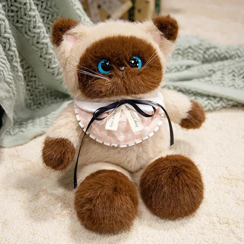 Norvo | Storøydet Calico Siamesisk Katt Plush Venner