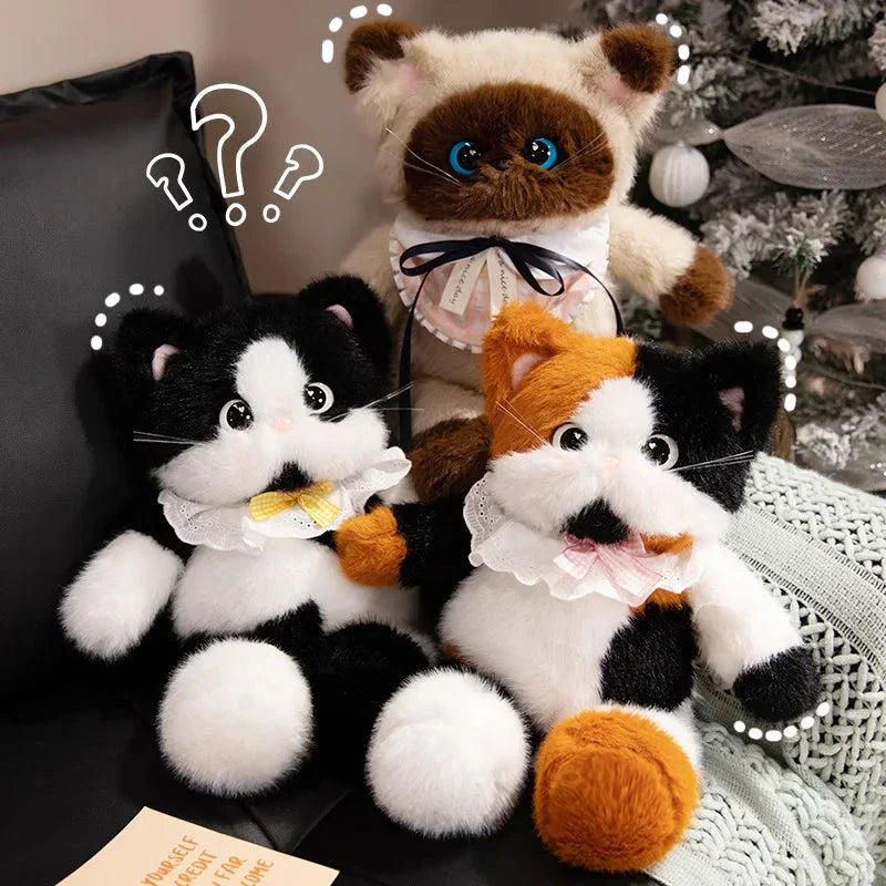 Norvo | Storøydet Calico Siamesisk Katt Plush Venner