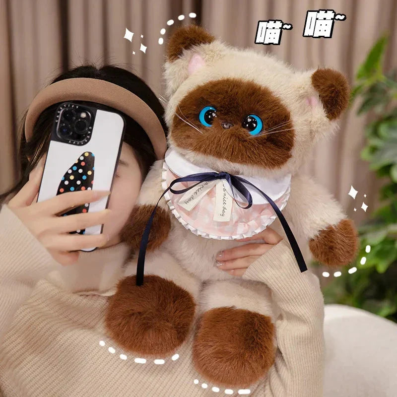 Norvo | Storøydet Calico Siamesisk Katt Plush Venner